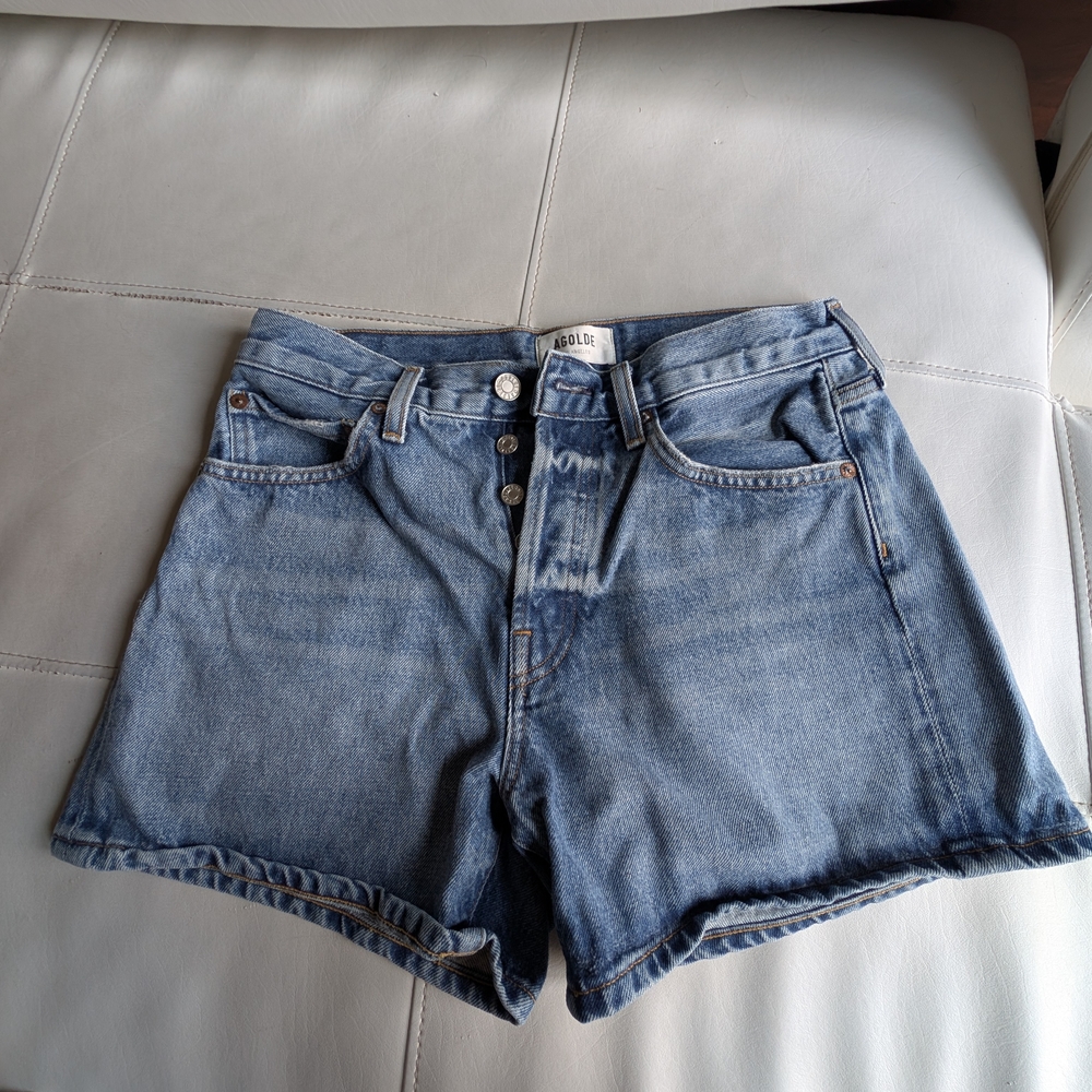 AGOLDE Women's Blue Denim Shorts